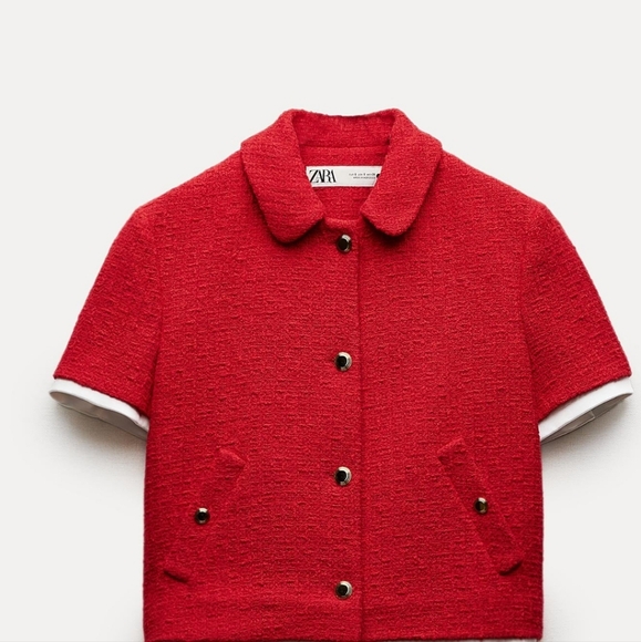 ZARA TEXTURED CROPPED JACKET ZW COLLECTION BNWT - Picture 2 of 7